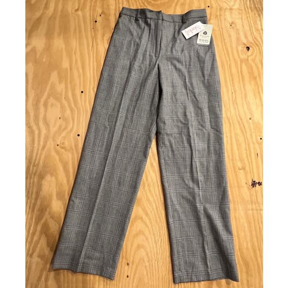 NWT Rafaella Petites Glen Plaid Woolmark Stretch Dress Pants Gray 10P Workwear - Picture 3 of 13